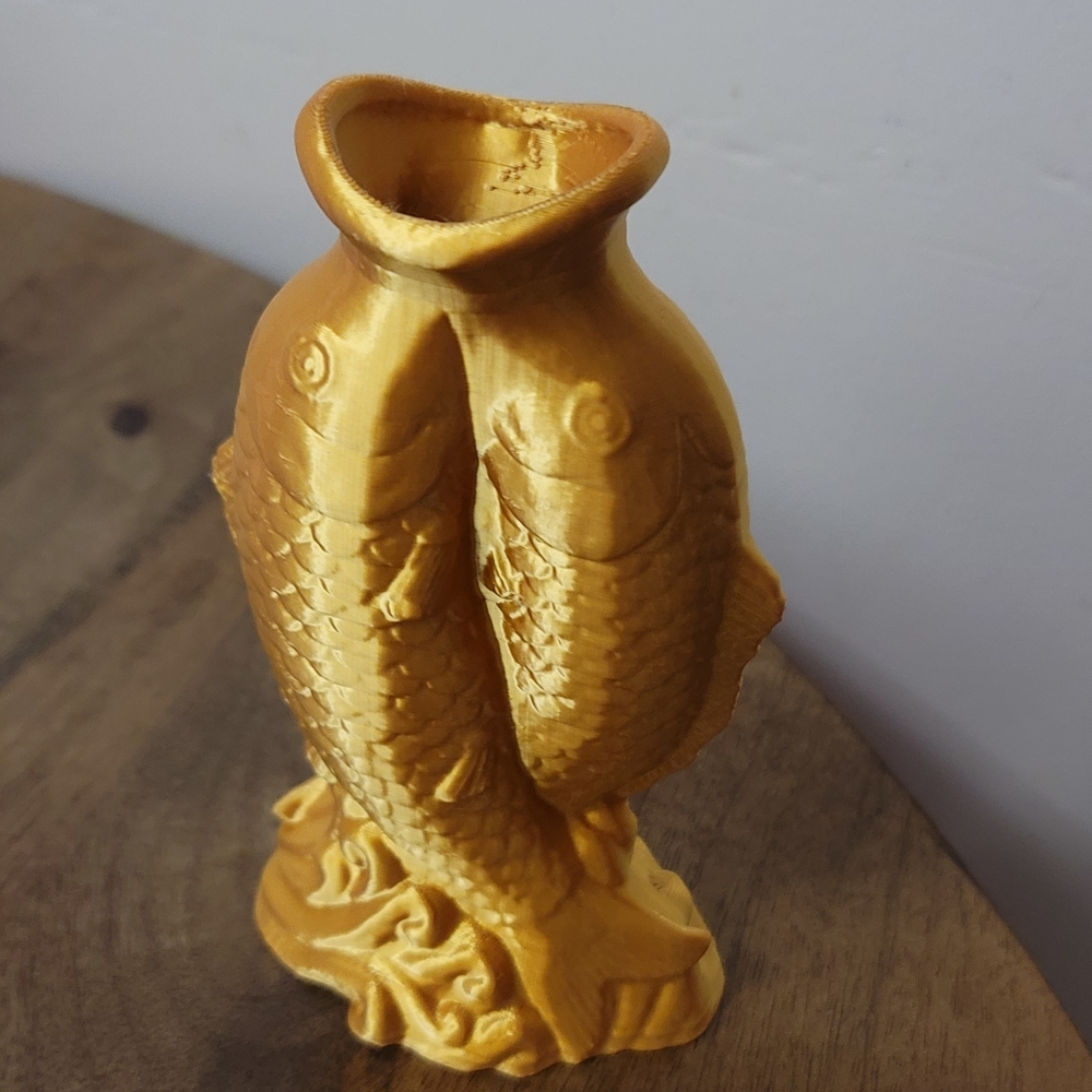 Golden Coy Flower Holder Handmade